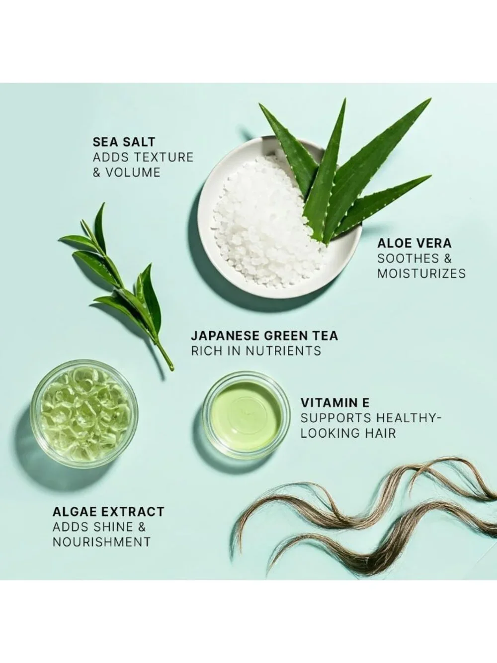Aloe-Infused Sea Salt Spray for Beach Waves, Texture & Volume, Natural